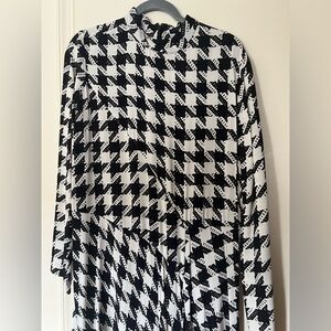 Ann Taylor Black and White Houndstooth Dress